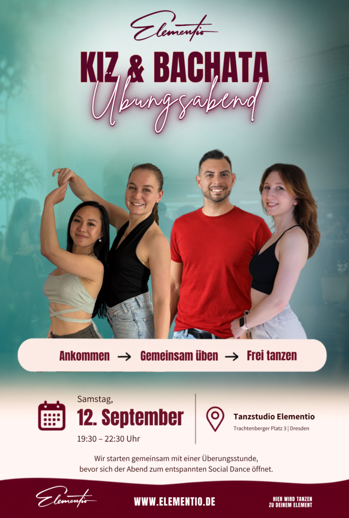 Kizomba Bachata Übungsabend Tanzstudio Elementio